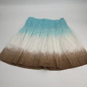 Daisy Fuentes Skirt 4 Womens Multi Color Beach Preppy Cotton Casual Flare New